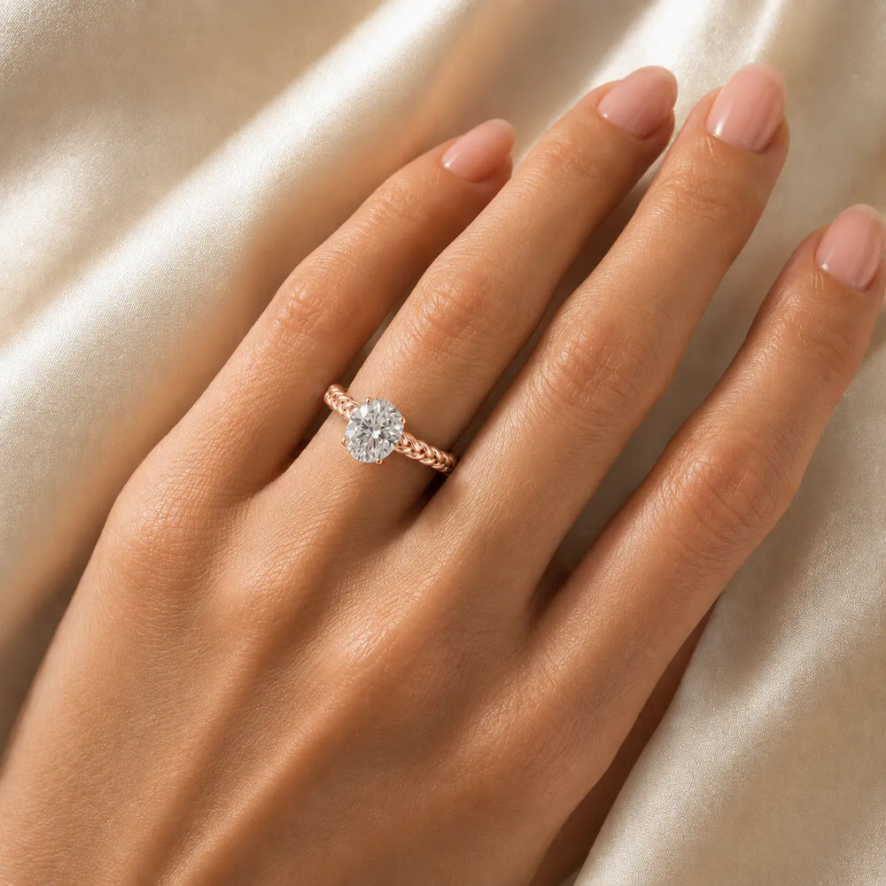 Vintage-Inspired Solitaire Ring with Twisted