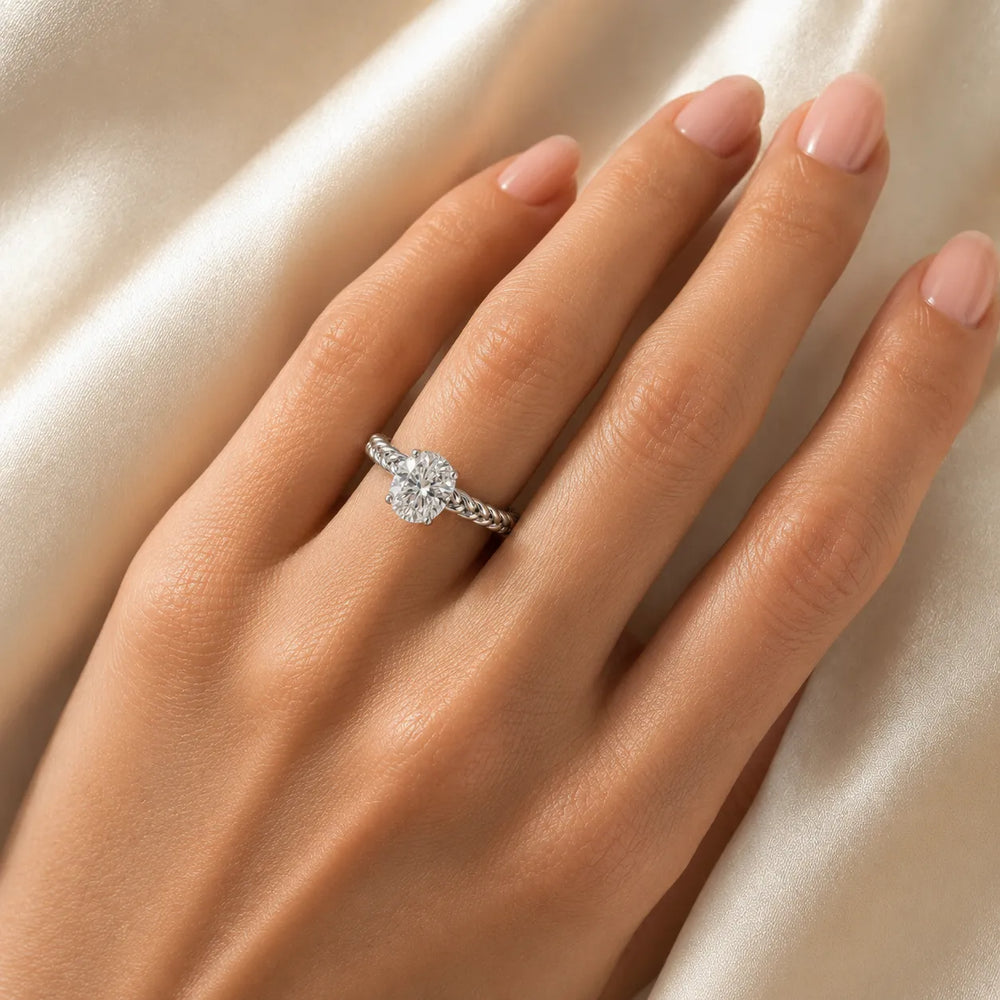 Vintage-Inspired Solitaire Ring with Twisted