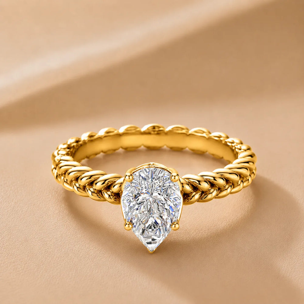 Vintage-Inspired Solitaire Ring with Twisted
