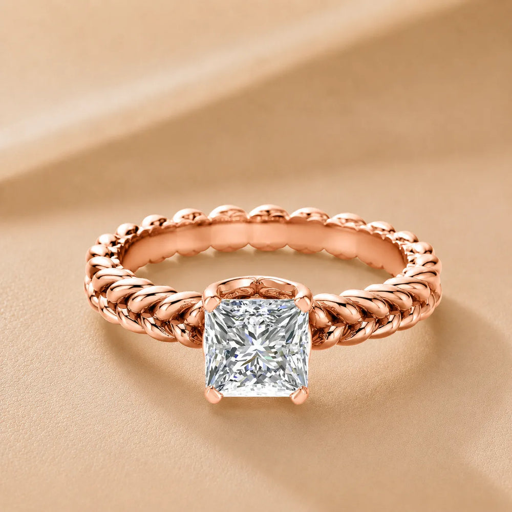 Vintage-Inspired Solitaire Ring with Twisted