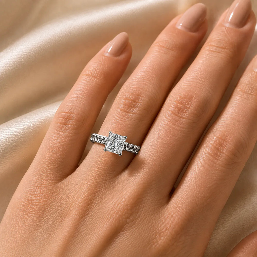 Vintage-Inspired Solitaire Ring with Twisted