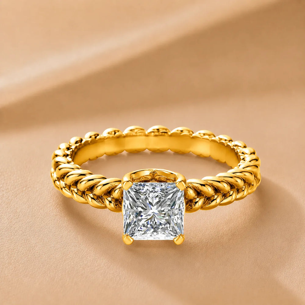 Vintage-Inspired Solitaire Ring with Twisted