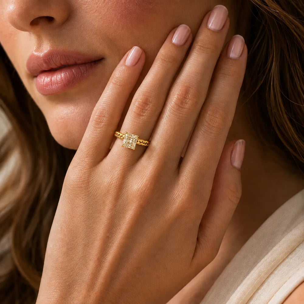 Vintage-Inspired Solitaire Ring with Twisted