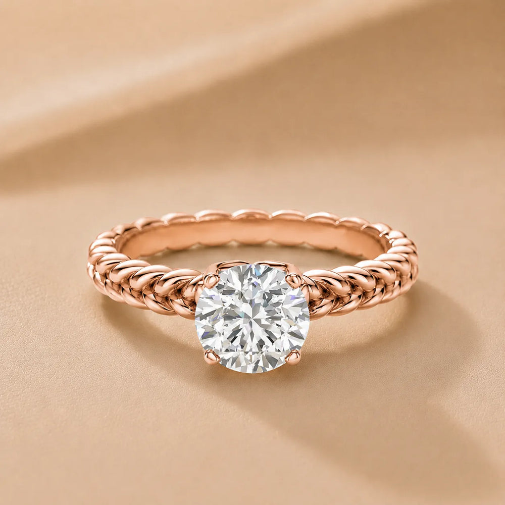 Vintage-Inspired Solitaire Ring with Twisted