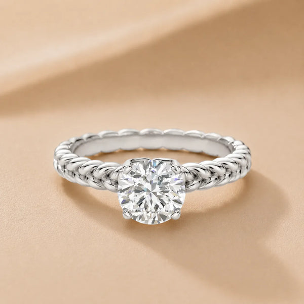 Vintage-Inspired Solitaire Ring with Twisted