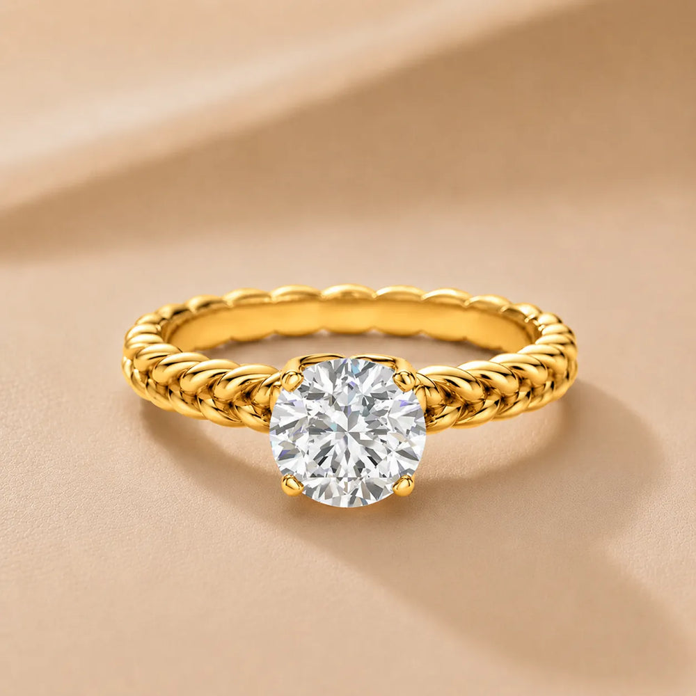 Vintage-Inspired Solitaire Ring with Twisted