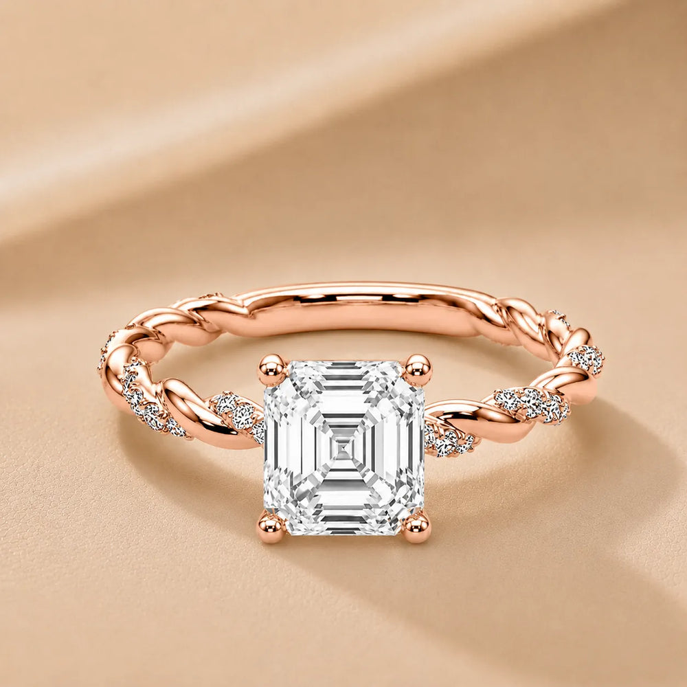 Cushion Cut Twisted Engagement Ring