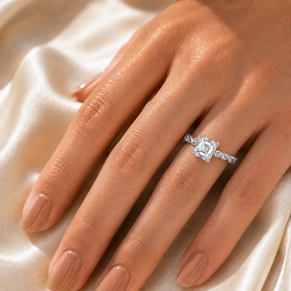 Cushion Cut Twisted Engagement Ring