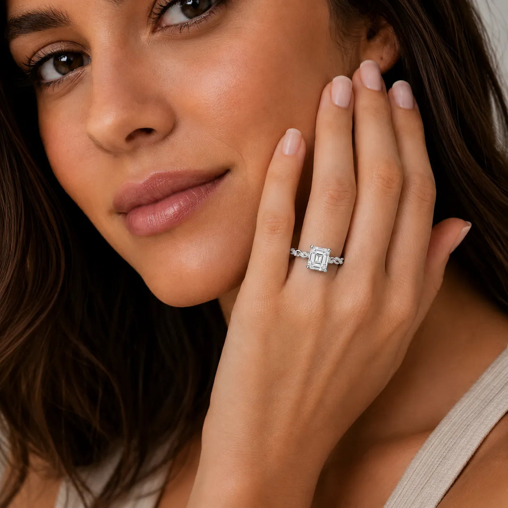 Cushion Cut Twisted Engagement Ring