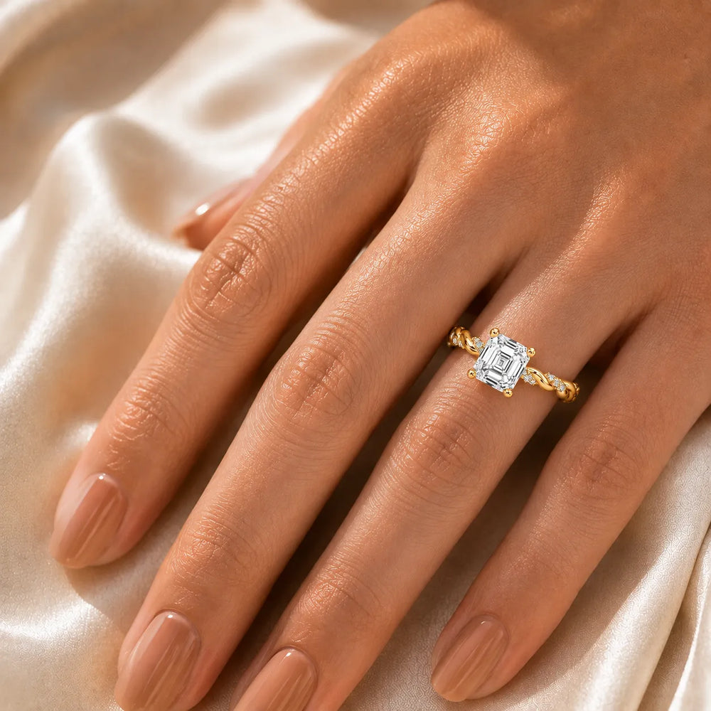 Cushion Cut Twisted Engagement Ring