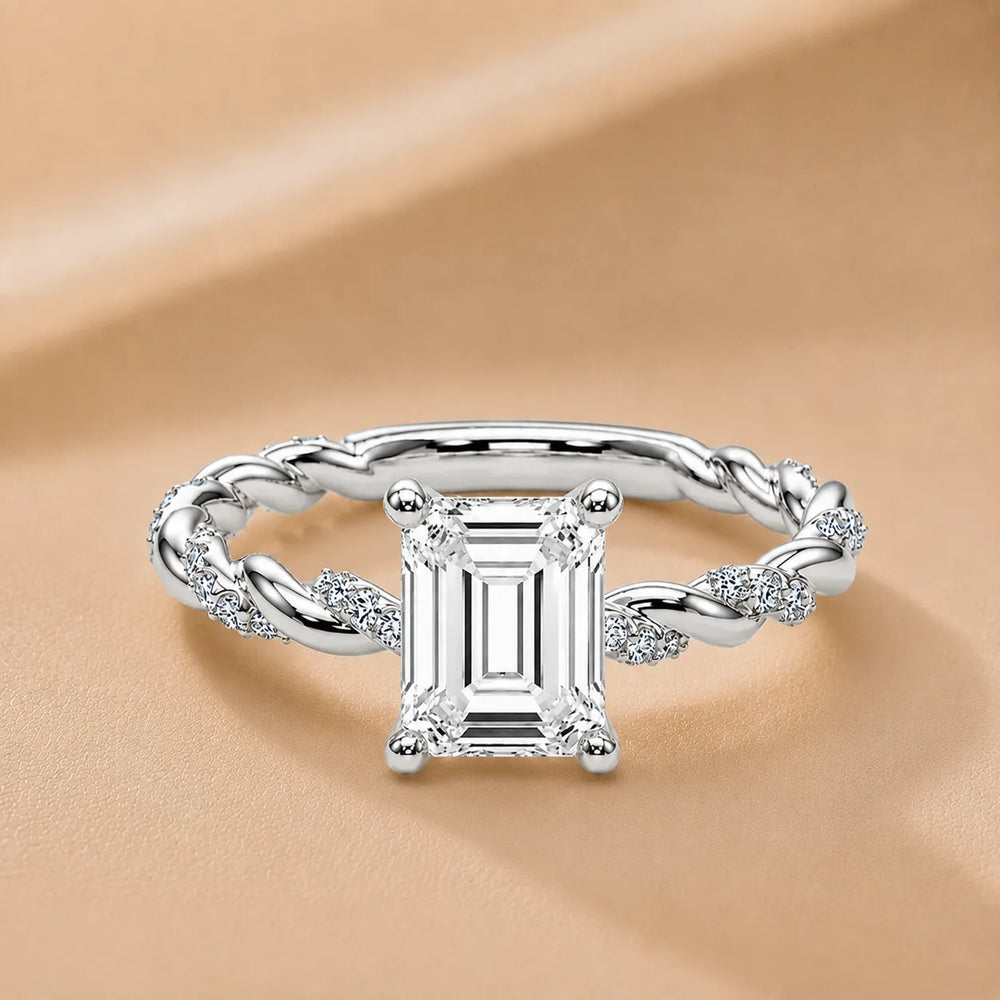 Cushion Cut Twisted Engagement Ring