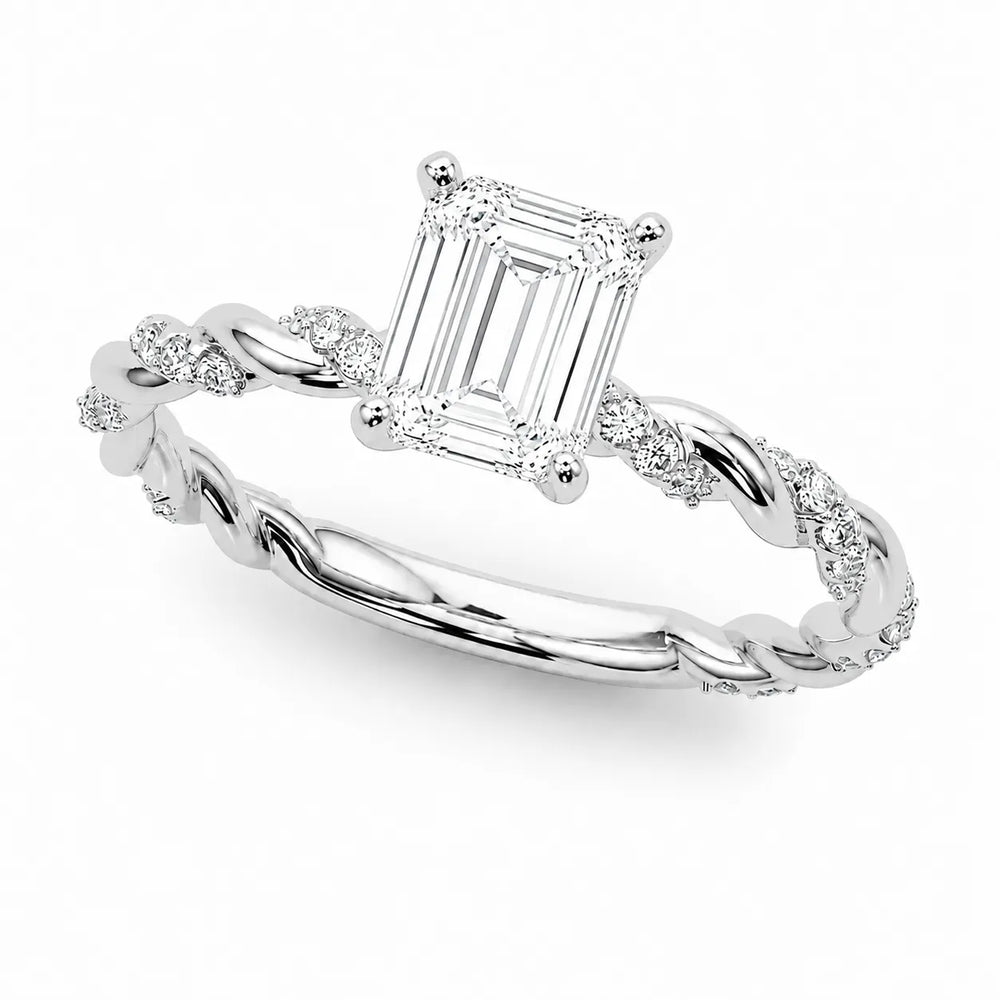 Cushion Cut Twisted Engagement Ring