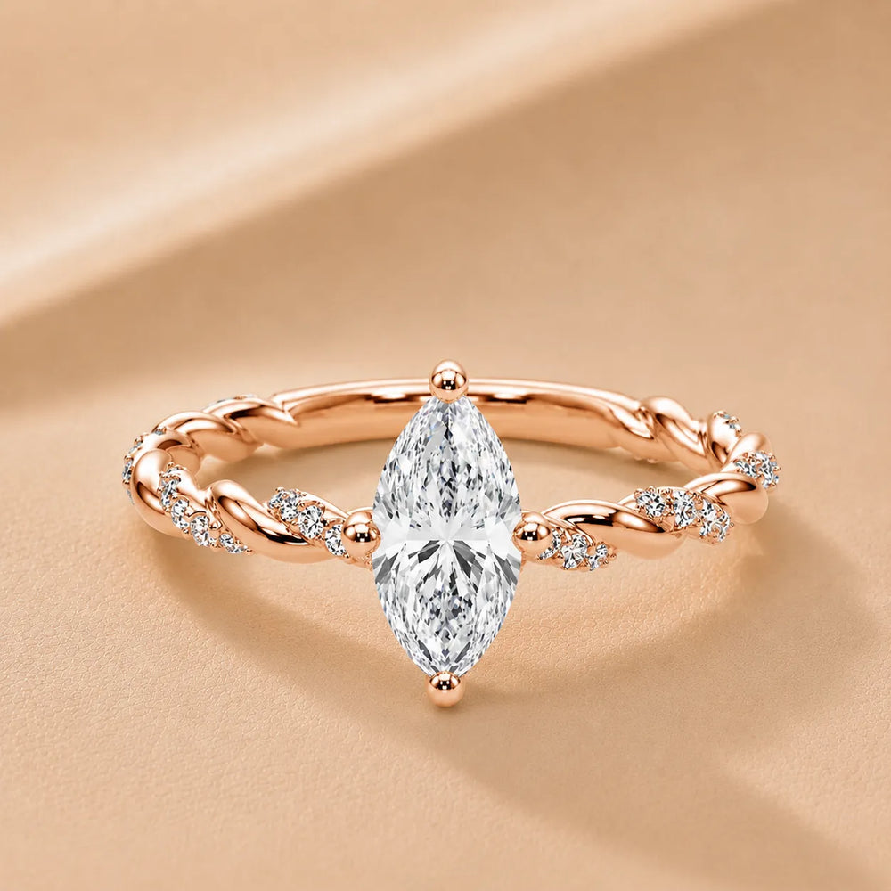 Cushion Cut Twisted Engagement Ring