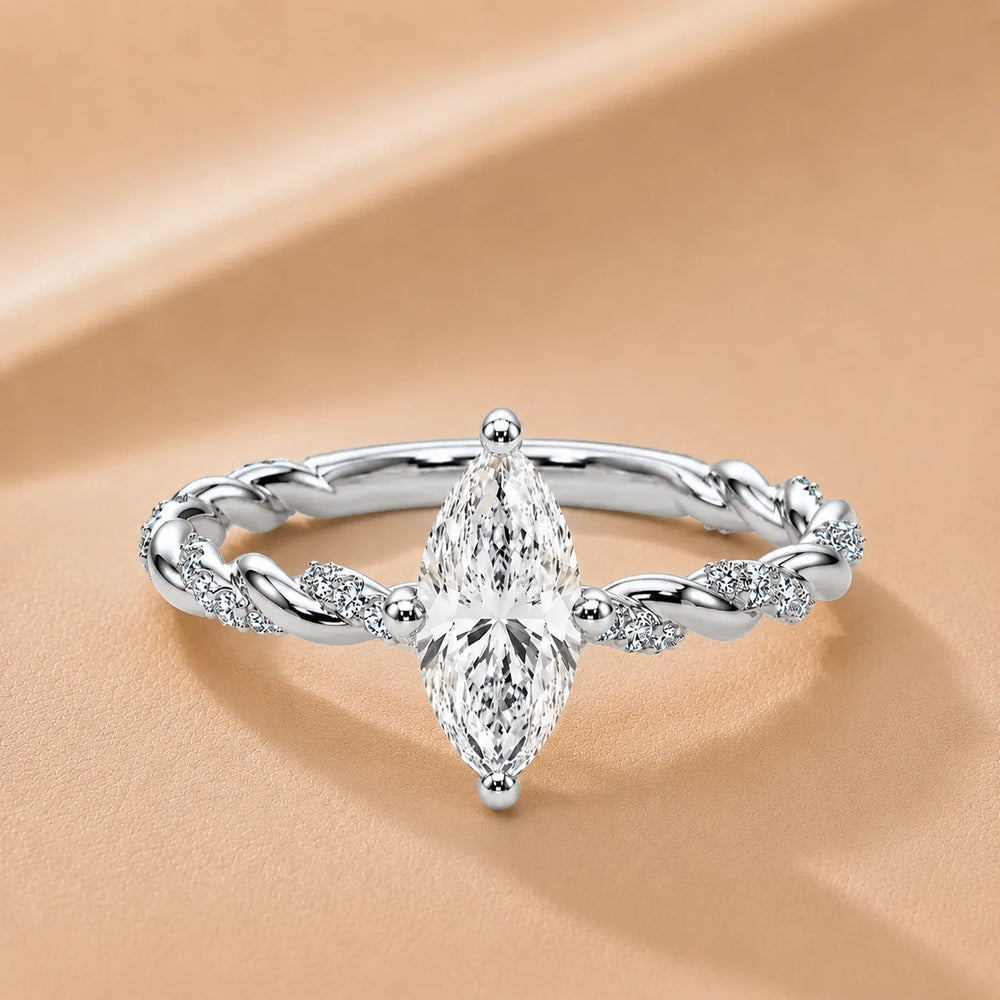 Cushion Cut Twisted Engagement Ring