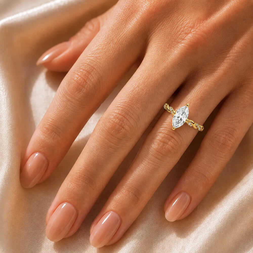 Cushion Cut Twisted Engagement Ring