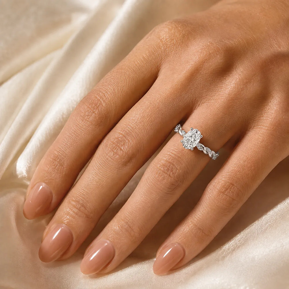 Cushion Cut Twisted Engagement Ring