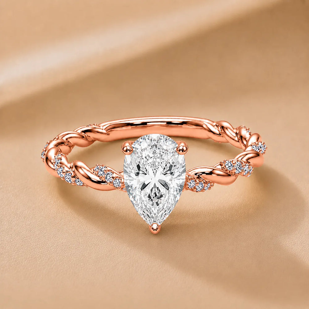 Cushion Cut Twisted Engagement Ring
