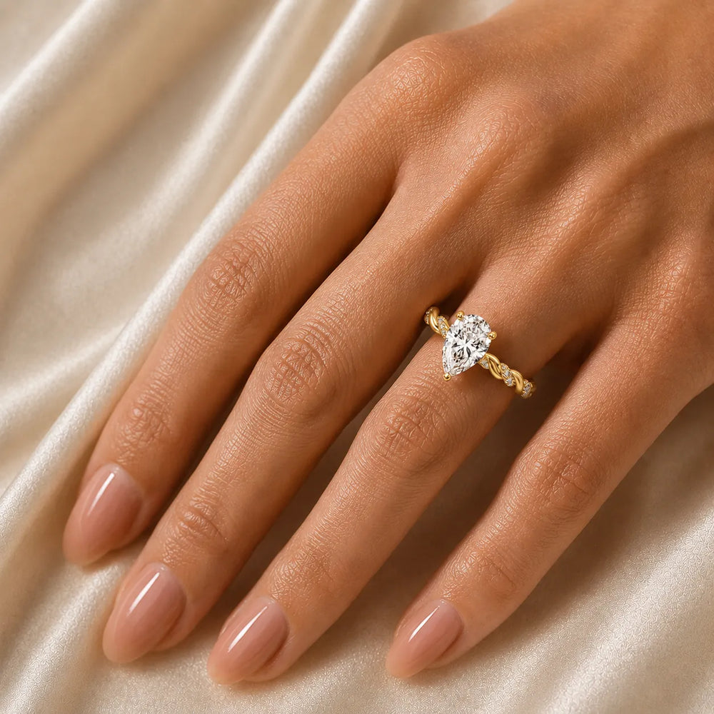 Cushion Cut Twisted Engagement Ring