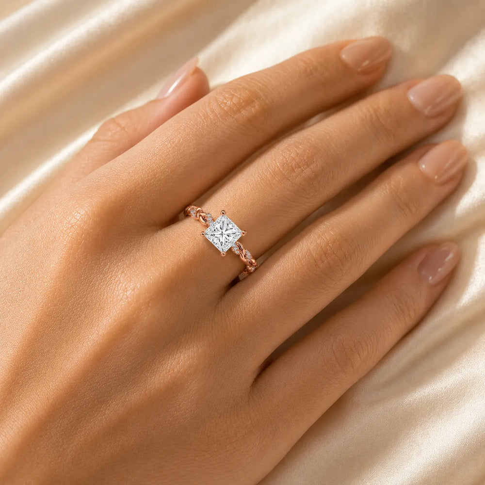 Cushion Cut Twisted Engagement Ring
