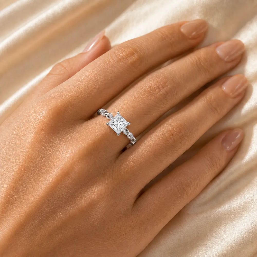 Cushion Cut Twisted Engagement Ring