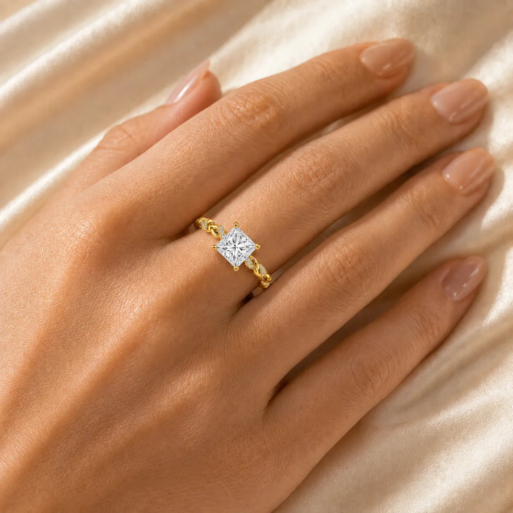 Cushion Cut Twisted Engagement Ring