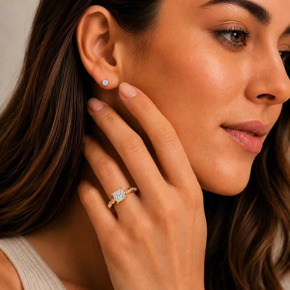 Cushion Cut Twisted Engagement Ring