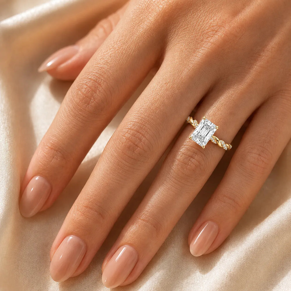 Cushion Cut Twisted Engagement Ring