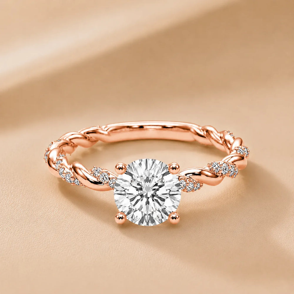 Cushion Cut Twisted Engagement Ring