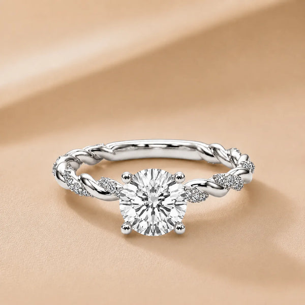 Cushion Cut Twisted Engagement Ring