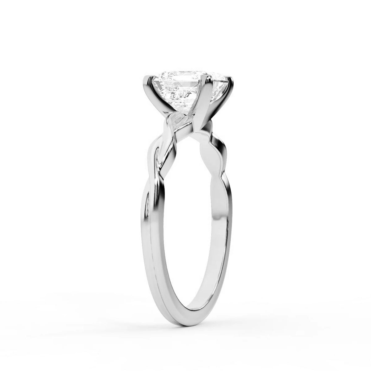 Iris Twist Asscher Diamond Engagement Ring