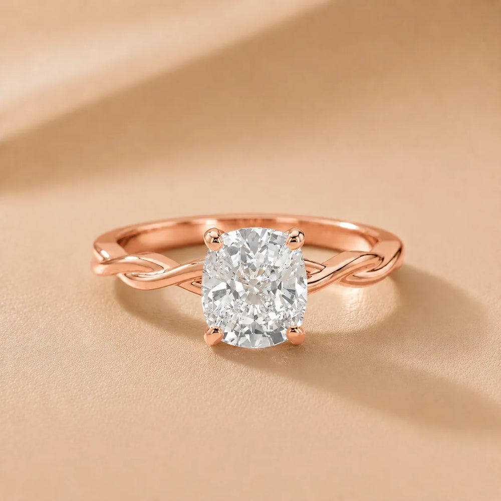Iris Twist Asscher Diamond Engagement Ring