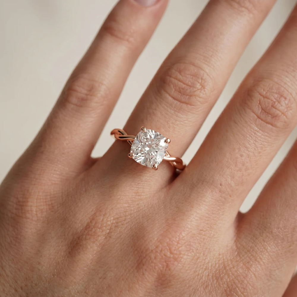 Iris Twist Asscher Diamond Engagement Ring
