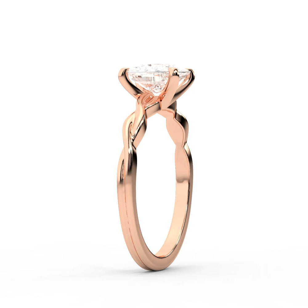 Iris Twist Asscher Diamond Engagement Ring