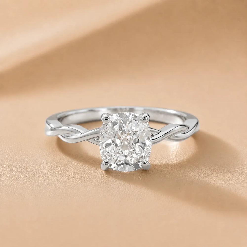 Iris Twist Asscher Diamond Engagement Ring