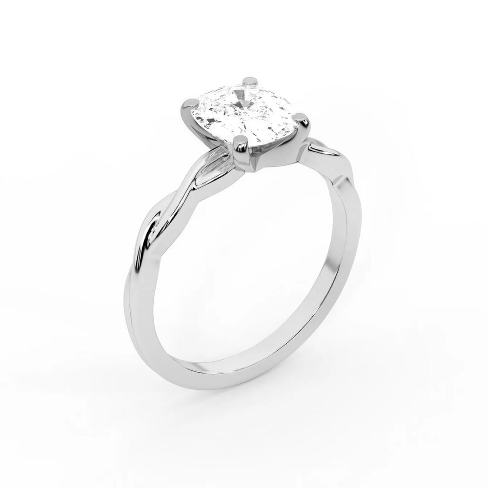 Iris Twist Asscher Diamond Engagement Ring