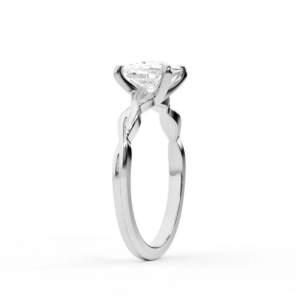 Iris Twist Asscher Diamond Engagement Ring
