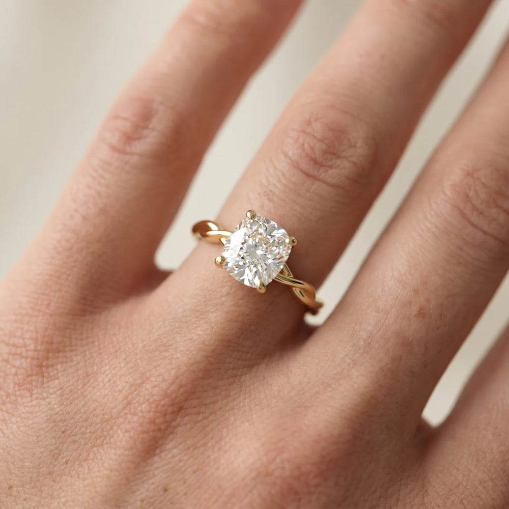 Iris Twist Asscher Diamond Engagement Ring