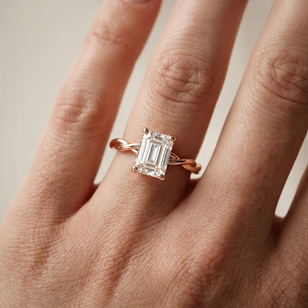 Iris Twist Asscher Diamond Engagement Ring