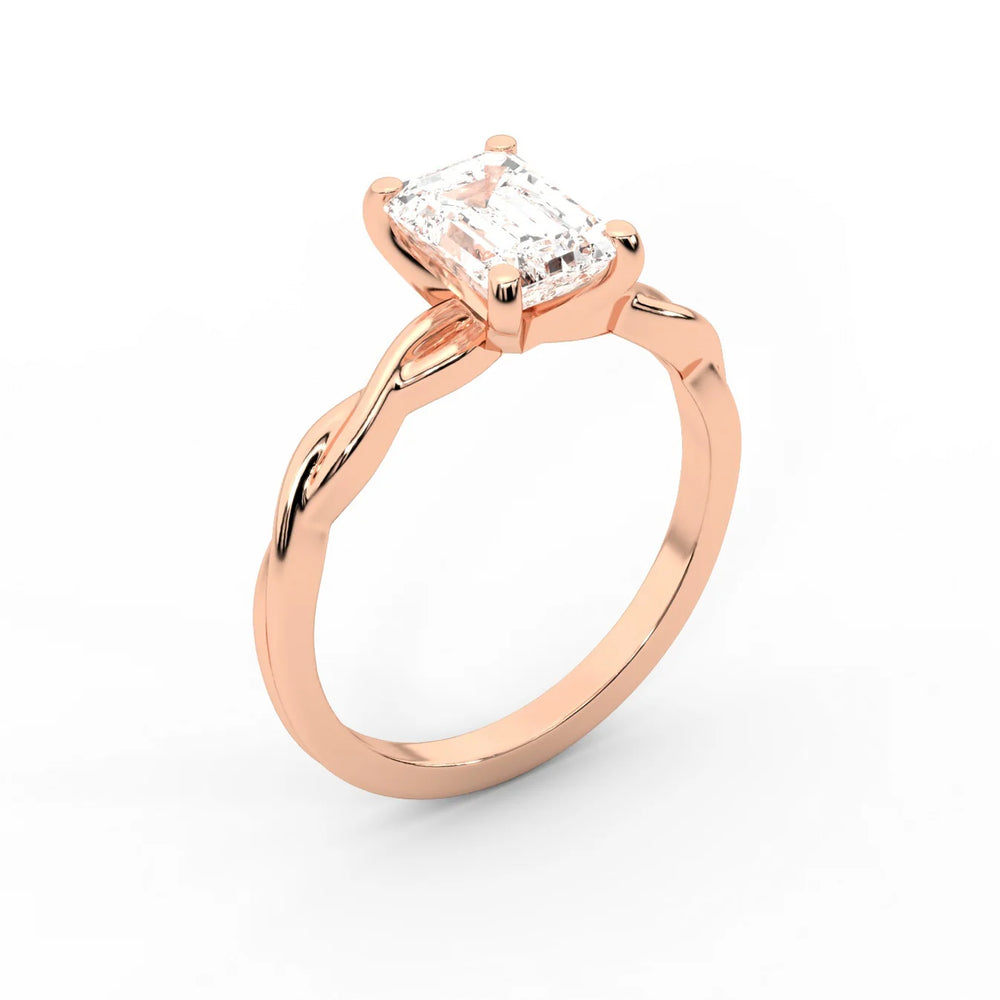 Iris Twist Asscher Diamond Engagement Ring