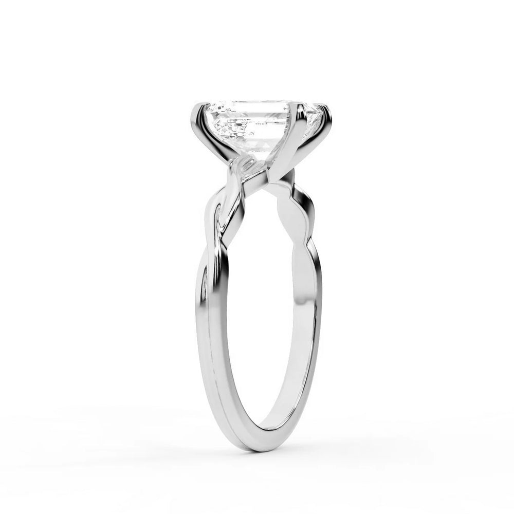 Iris Twist Asscher Diamond Engagement Ring
