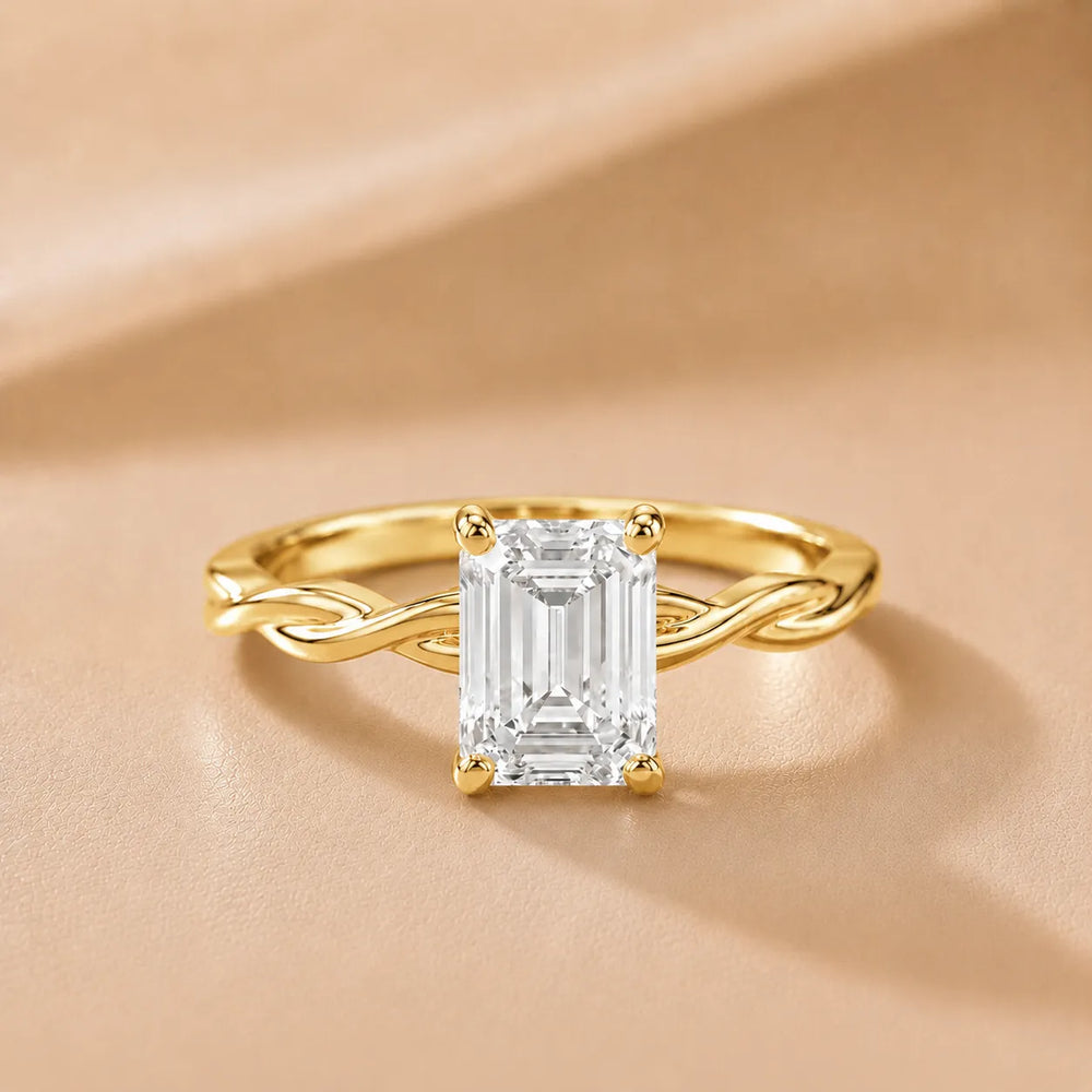 Iris Twist Asscher Diamond Engagement Ring