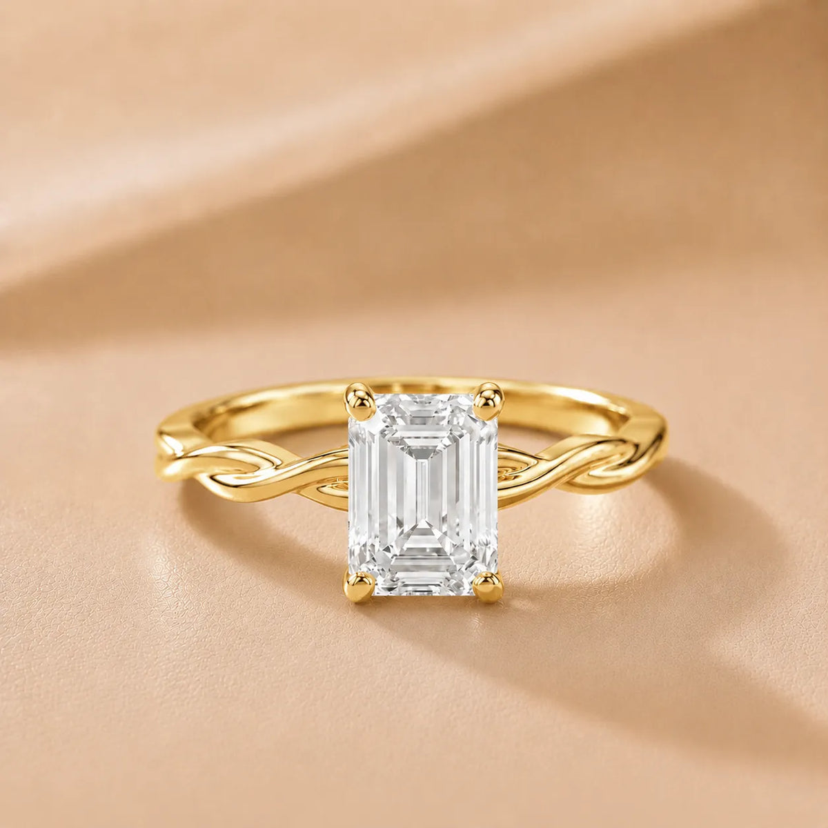 Iris Twist Asscher Diamond Engagement Ring