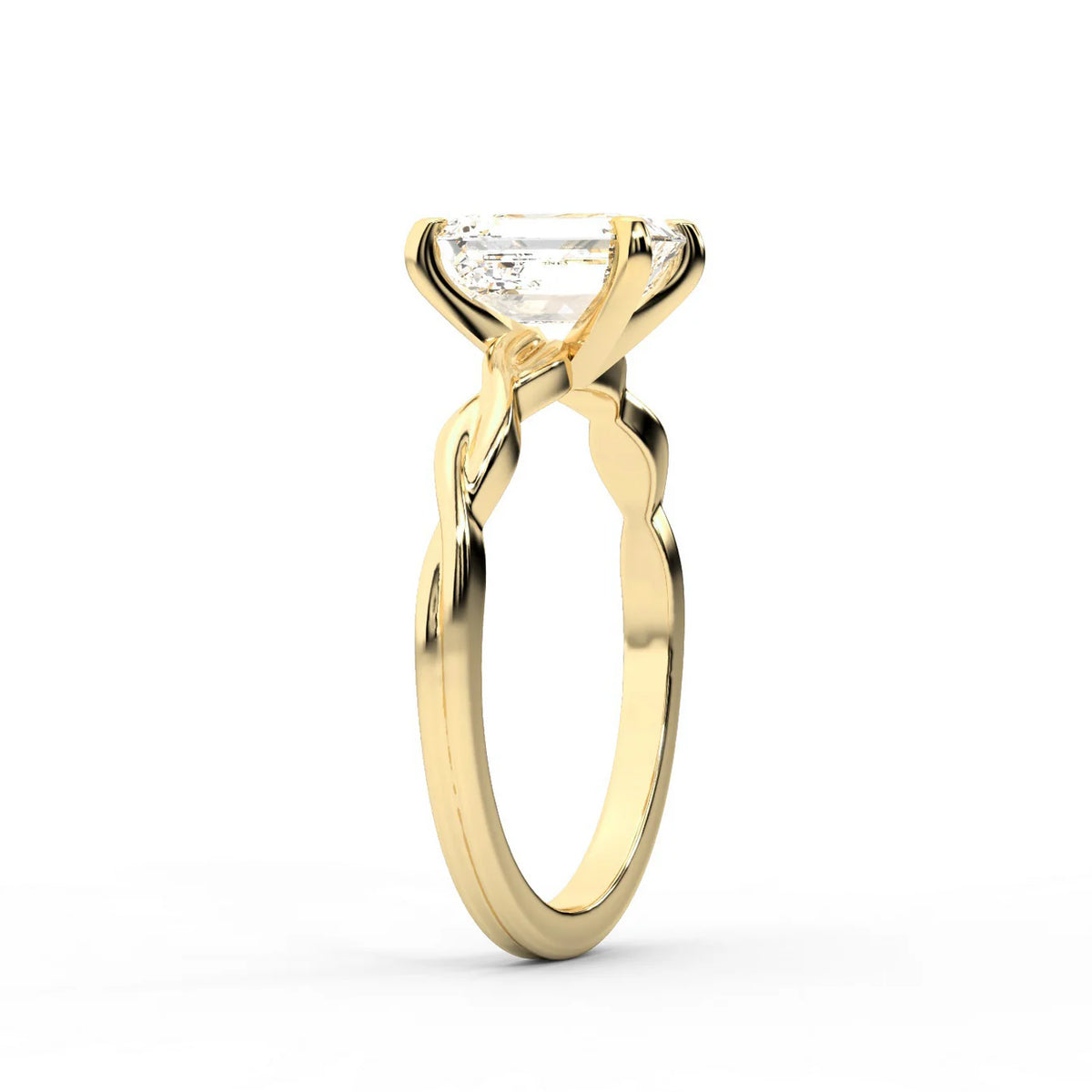 Iris Twist Asscher Diamond Engagement Ring