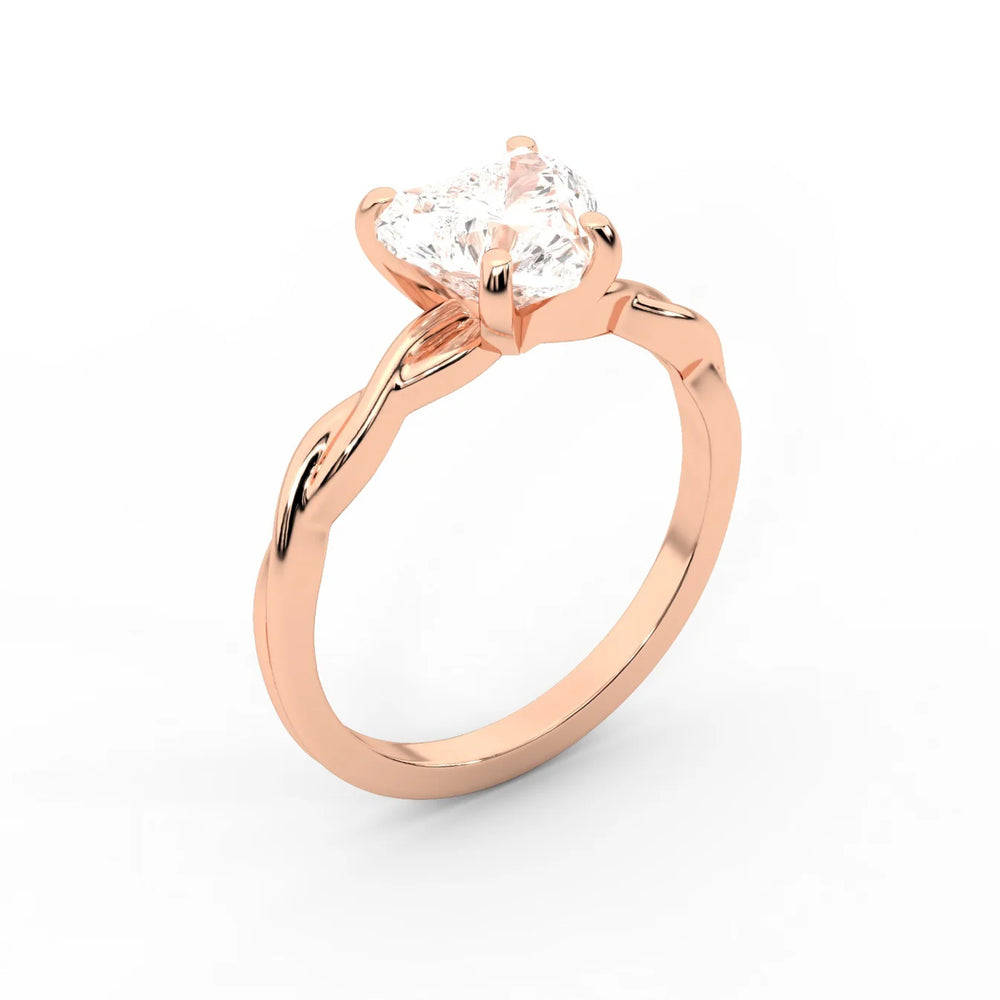 Iris Twist Asscher Diamond Engagement Ring