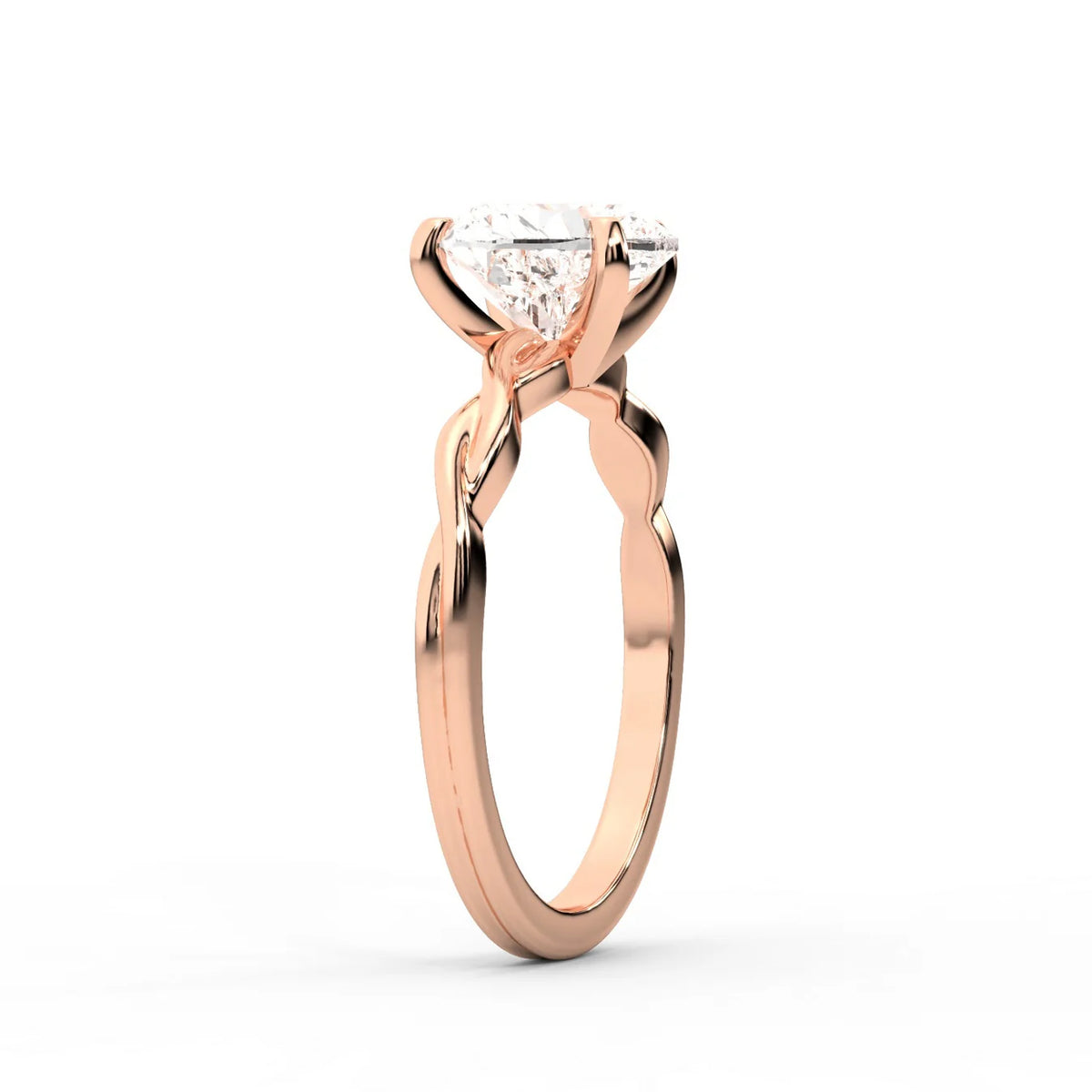 Iris Twist Asscher Diamond Engagement Ring
