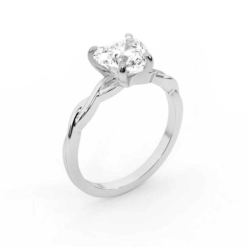 Iris Twist Asscher Diamond Engagement Ring