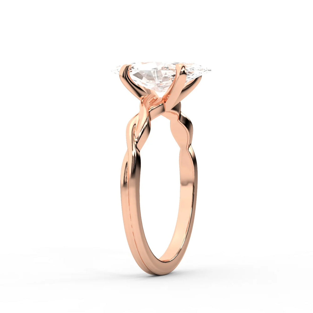 Iris Twist Asscher Diamond Engagement Ring