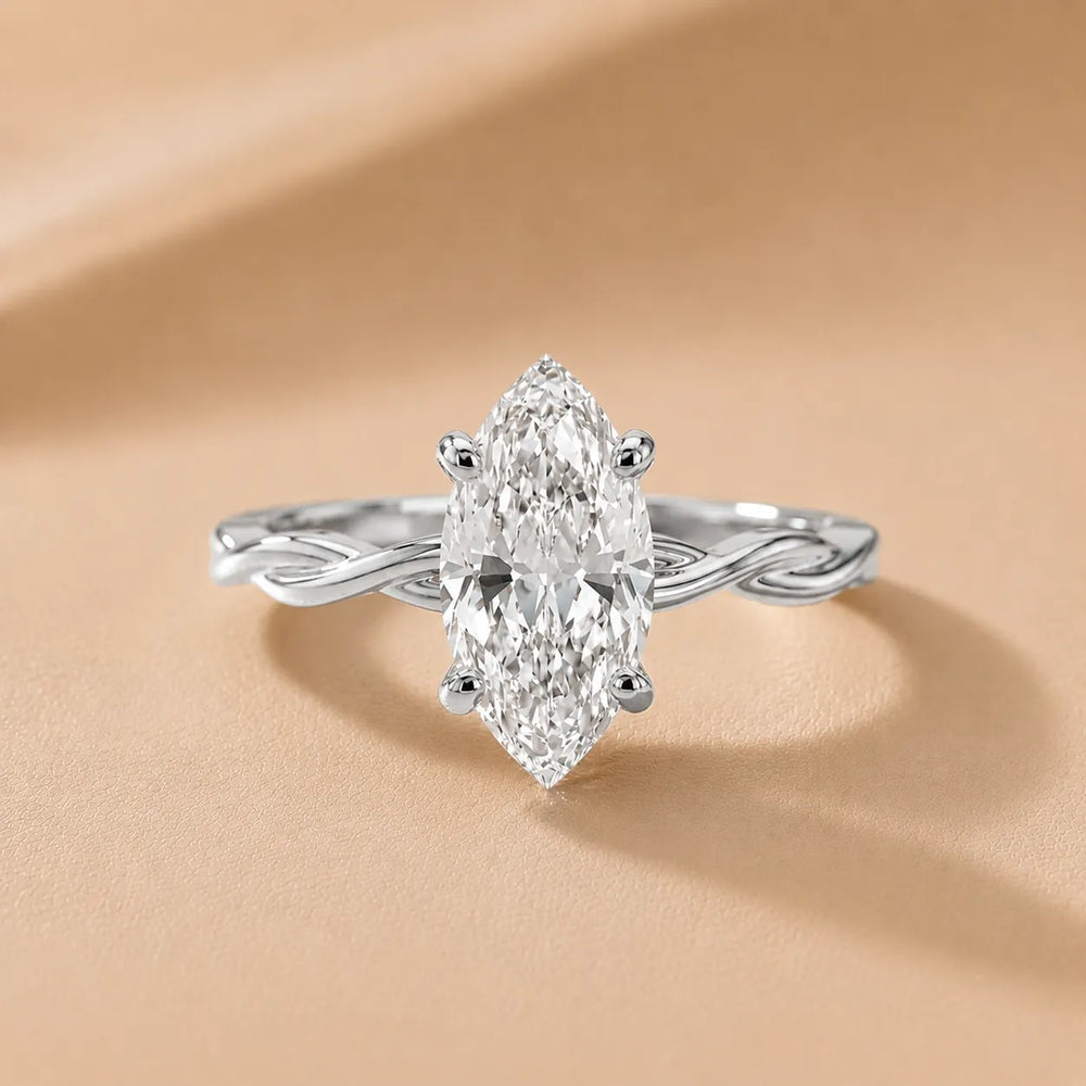 Iris Twist Asscher Diamond Engagement Ring