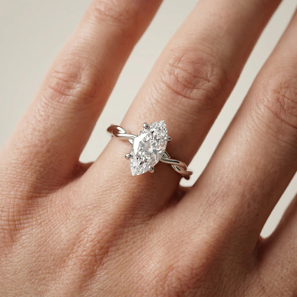 Iris Twist Asscher Diamond Engagement Ring
