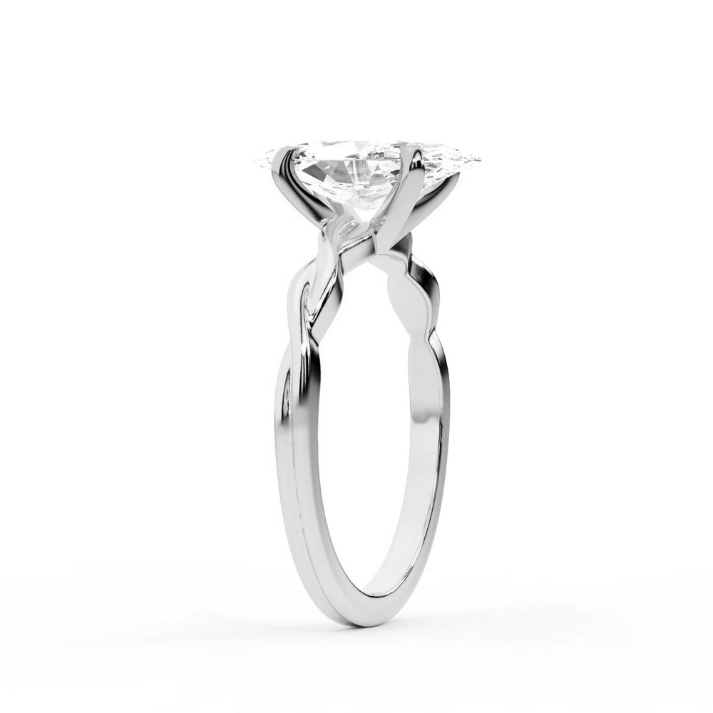 Iris Twist Asscher Diamond Engagement Ring
